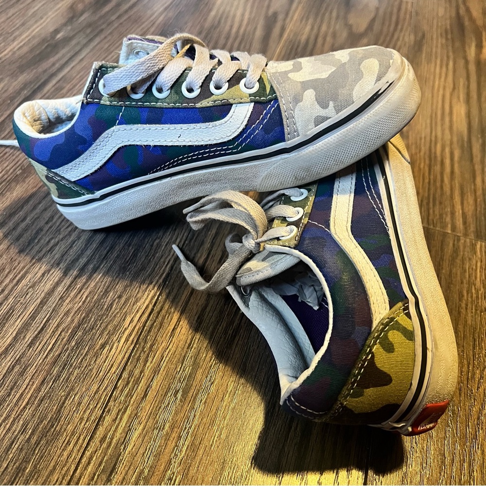 Vans Kids Camo Sneakers - Blue and Gray